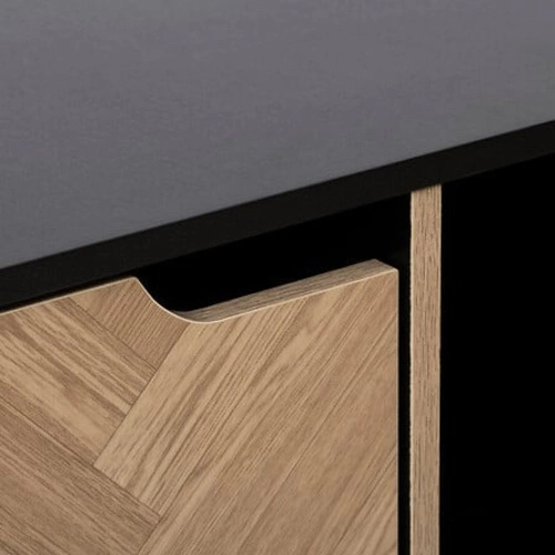 Industriální černo-přírodní knihovna Mix`n Door Chevrons s 9 přihrádkami do obýváku 5five